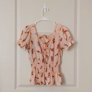 Floral Puff Sleeve Top